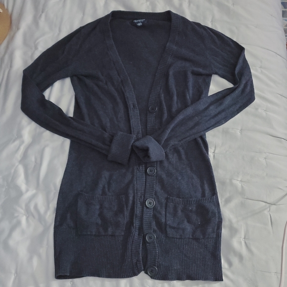 ADD ON ONLY- Navy Blue Knit Cardigan with pockets- XS - Picture 1 of 8